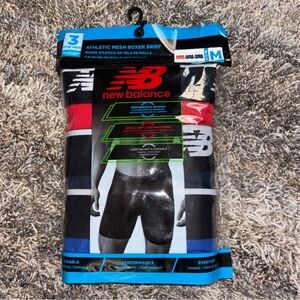 New Balance Mens 3 Pack Athletic Mesh Boxer Briefs, Blue Red Size M 32-34